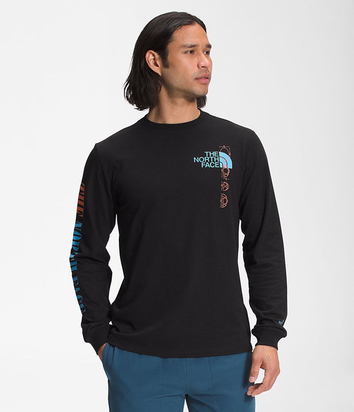 Camiseta The North Face Hombre Negras Recycled Expedition Gráfico Manga Larga 21843HYWX